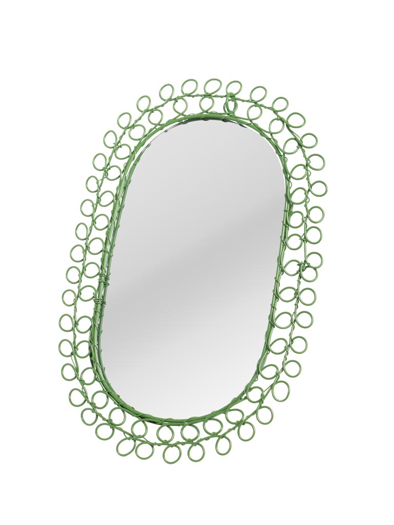Green oval mirror braided wire - 2