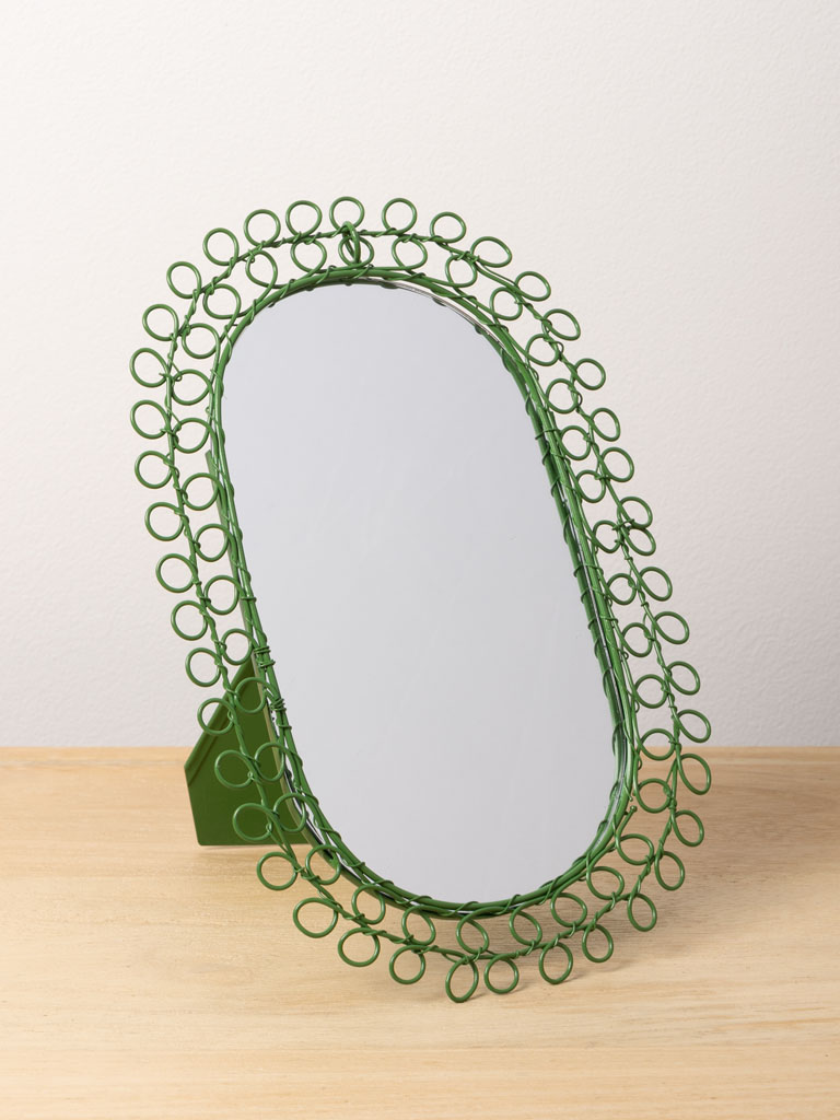 Green oval mirror braided wire - 1