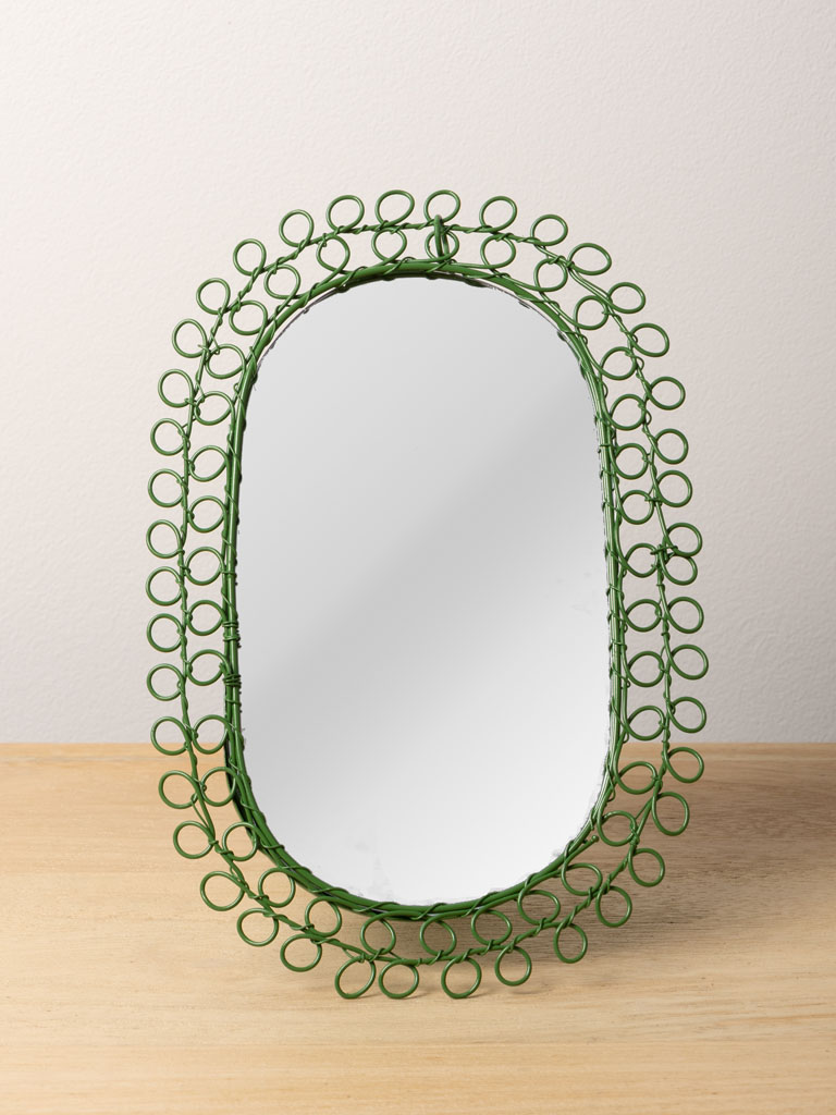 Green oval mirror braided wire - 5
