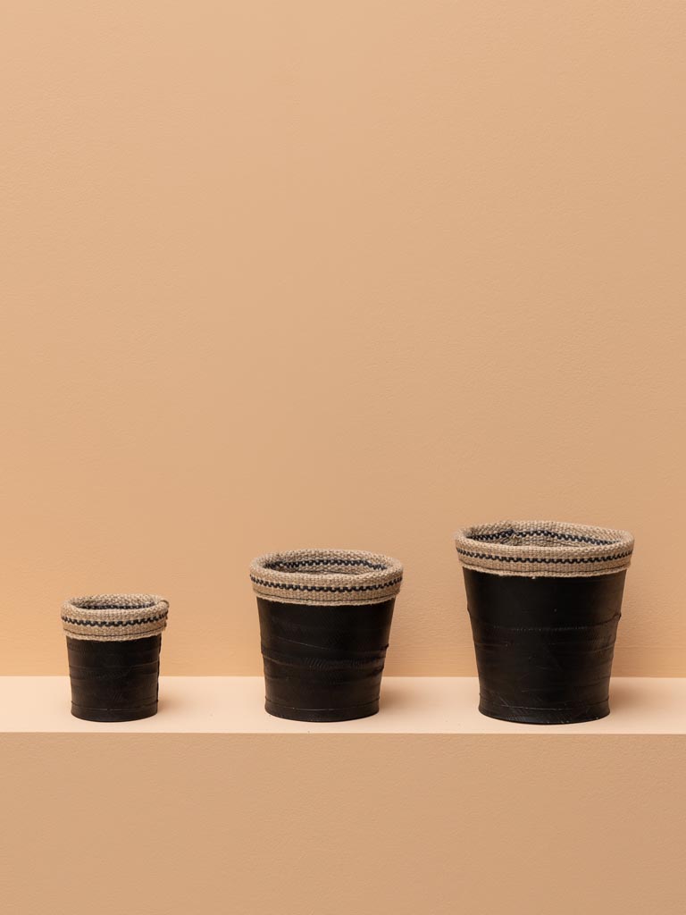 S/3 flower pots in recycled tires - 3