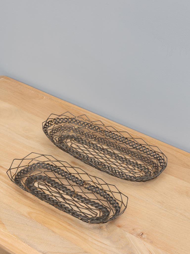 S/2 oval wire baskets - 2