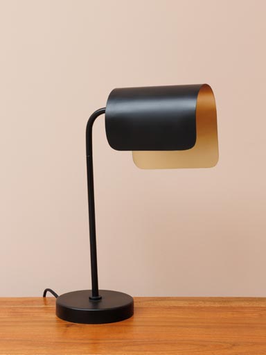 Lampe de bureau noire et or Inc