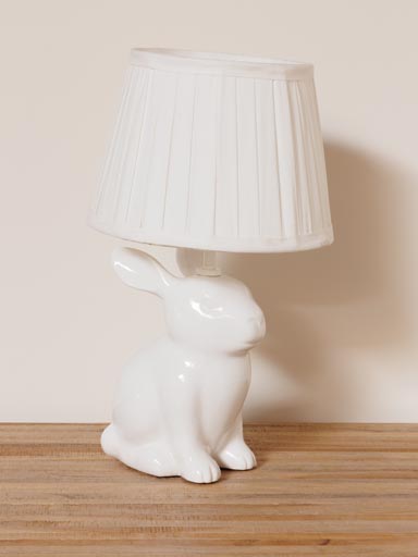 Lampe à poser lapin blanc