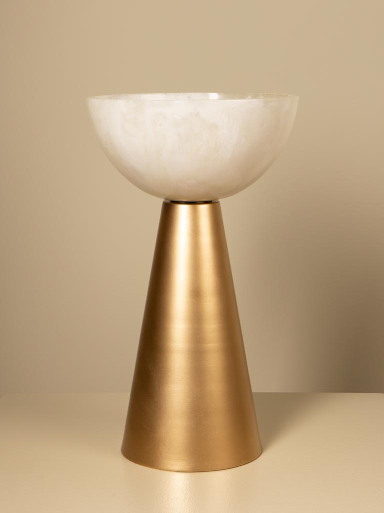 Gold base lamp with white resin top Ombra - 1