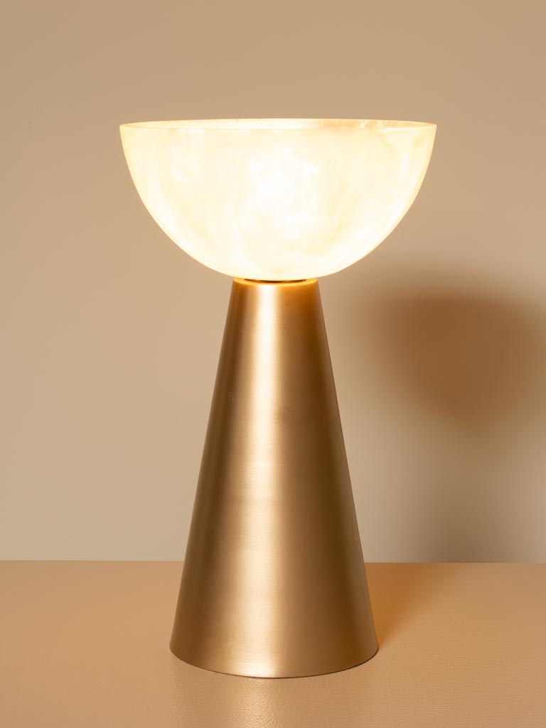Gold base lamp with white resin top Ombra - 3