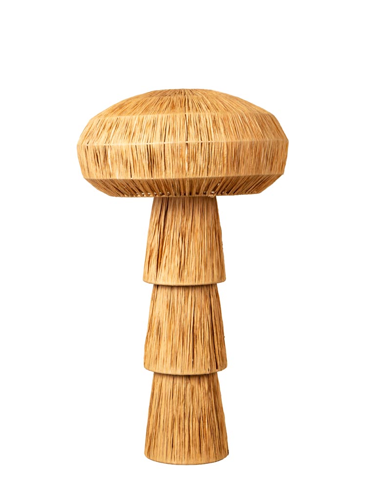 Warm beige raffia mushroom lamp - 2