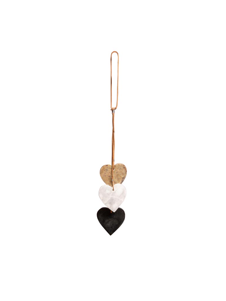 S/3  hanging hearts in marble - 2