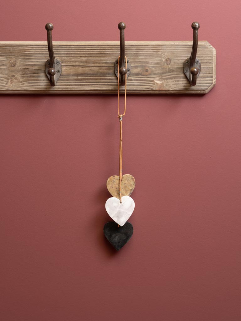 S/3  hanging hearts in marble - 1