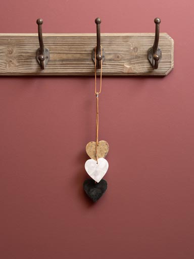 S/3  hanging hearts in marble