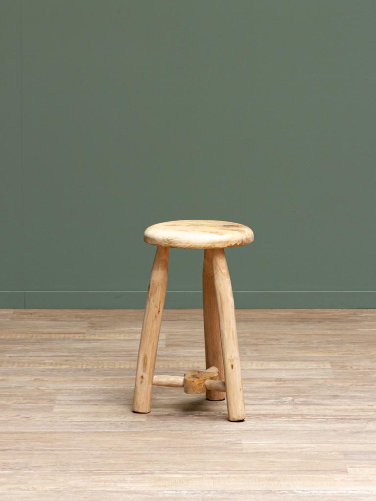 Clear rough wood stool Archipel - 1