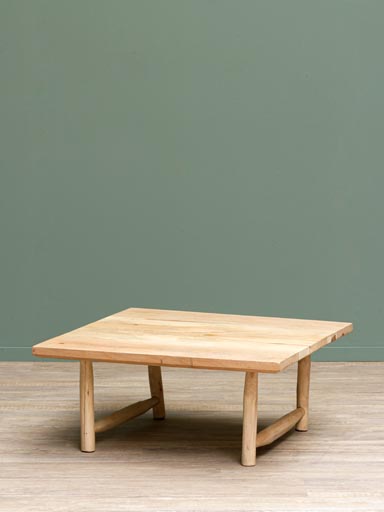 Rough wood square coffee table Archipel