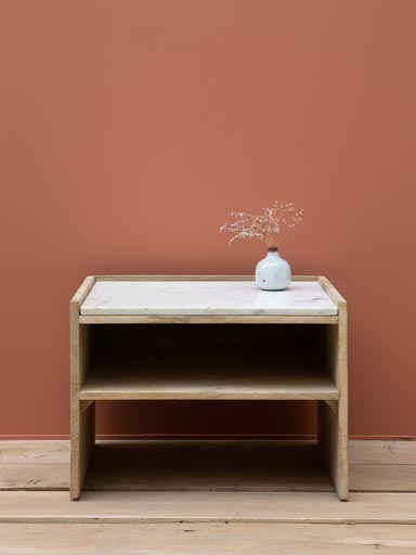 Mango and marble bedside table Thelma