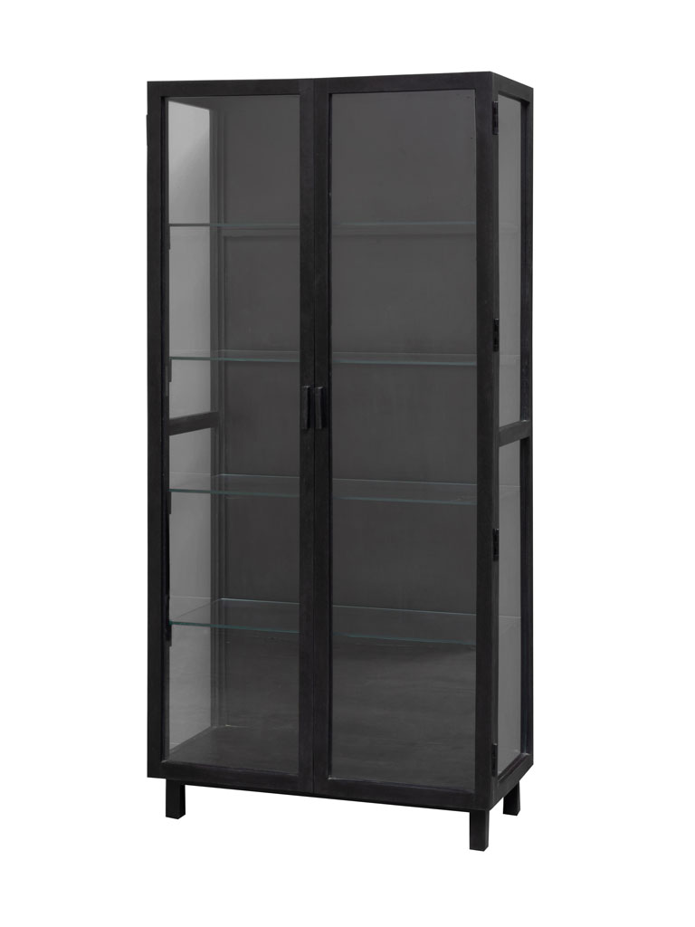 Wooden cabinet with glass shelves - 2