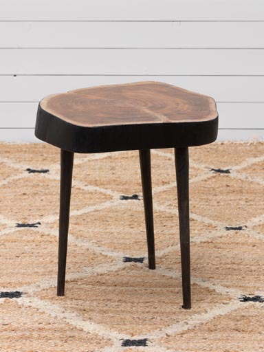 Side table Hood acacia with iron feet