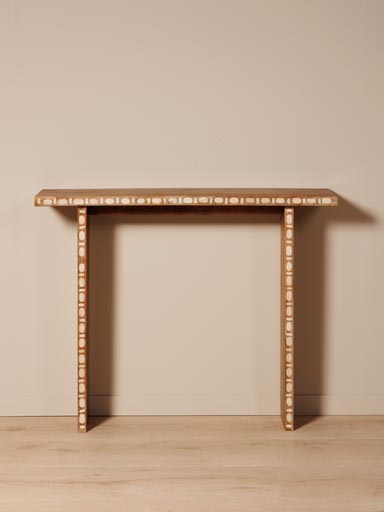 Narrow console with horn inlays Argana