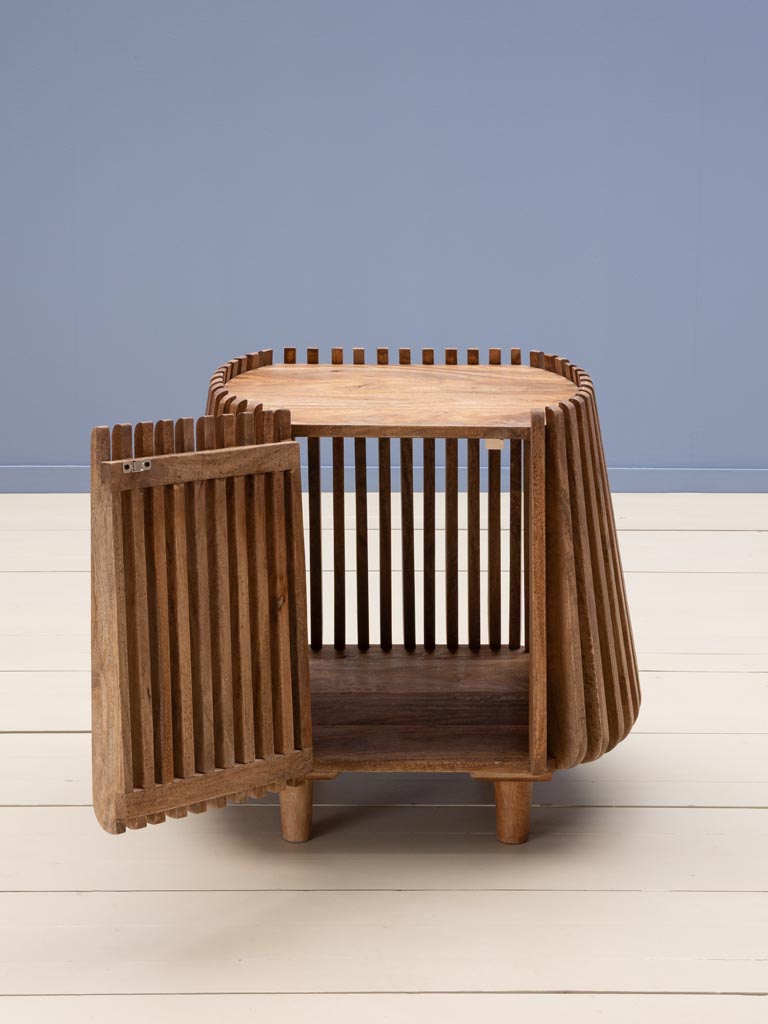 Table d'appoint lattes de bois Narok - 3