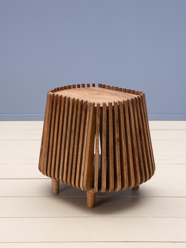 Table d'appoint lattes de bois Narok - 5