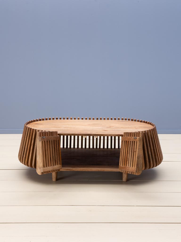 Table basse lattes de bois Narok - 3