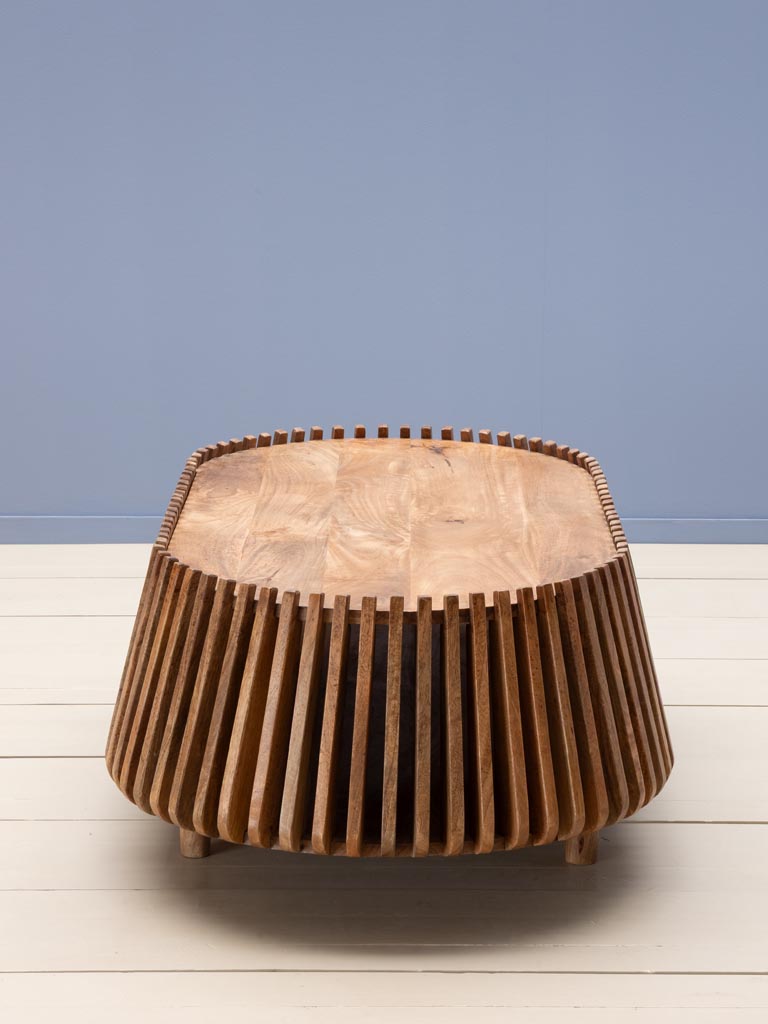 Table basse lattes de bois Narok - 4