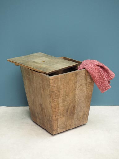 Storage bin/side table on wheels