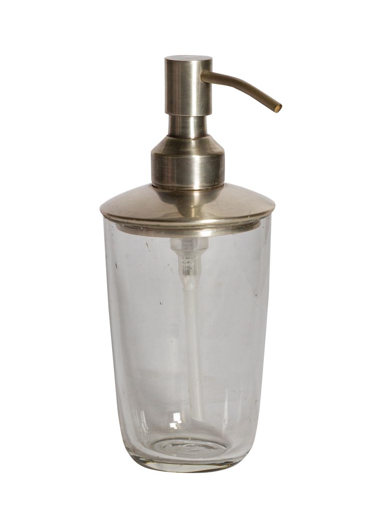 Lotion dispenser antique silver and glass - 2