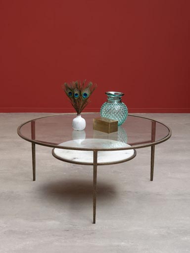Coffee table with marbe shelf Lahori