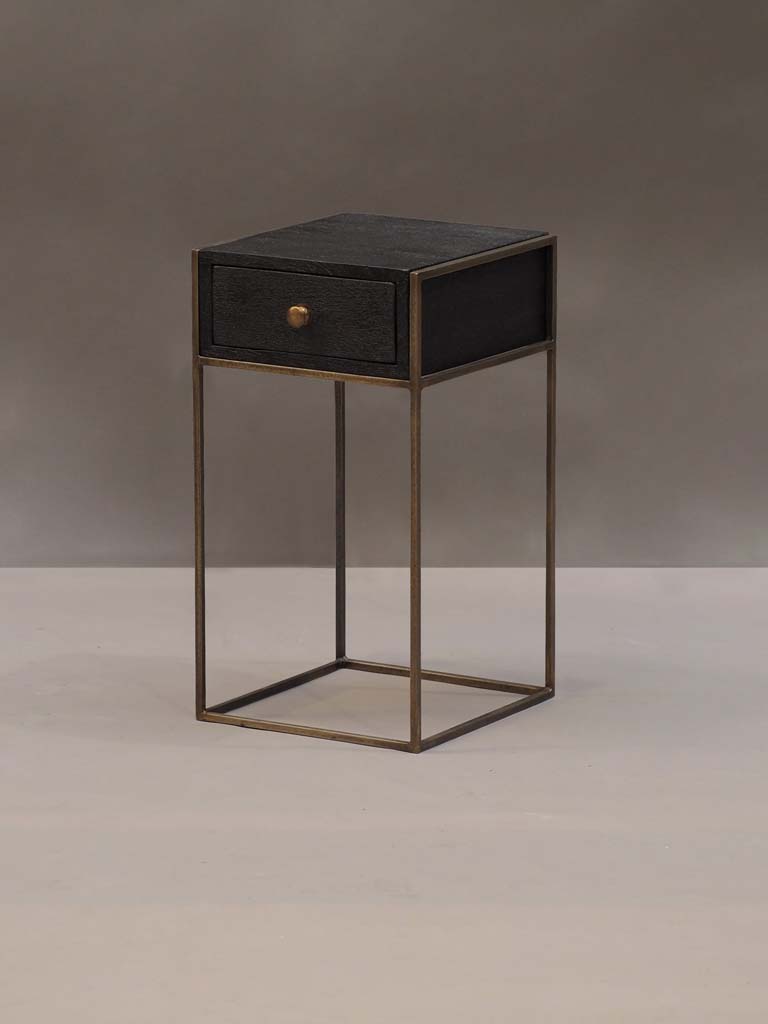 Bedside table 1 drawer black - 1