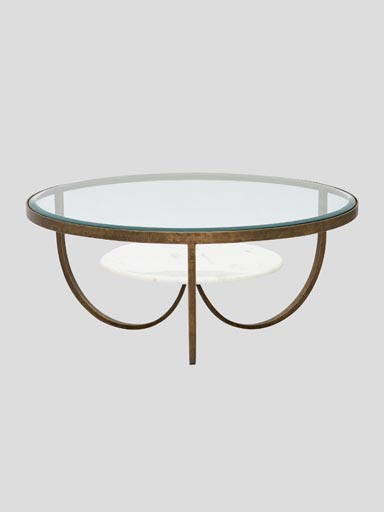 Glass and marble coffee table Lob Rustichic