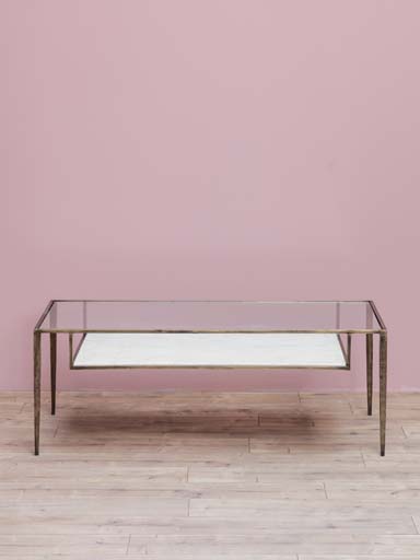 Coffee table Luxor with marble & glass