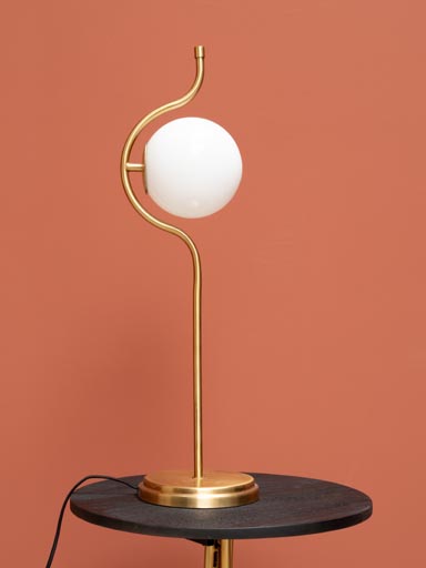Table lamp Gravity brass patina & ceramic