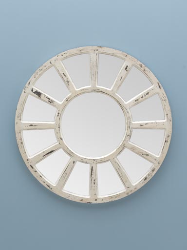 Miroir rond blanc antique