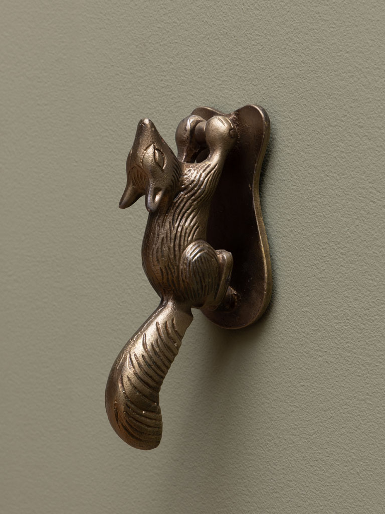 Squirrel door knocker antique brass - 1