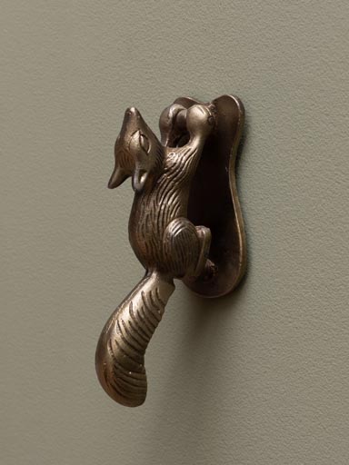 Squirrel door knocker antique brass