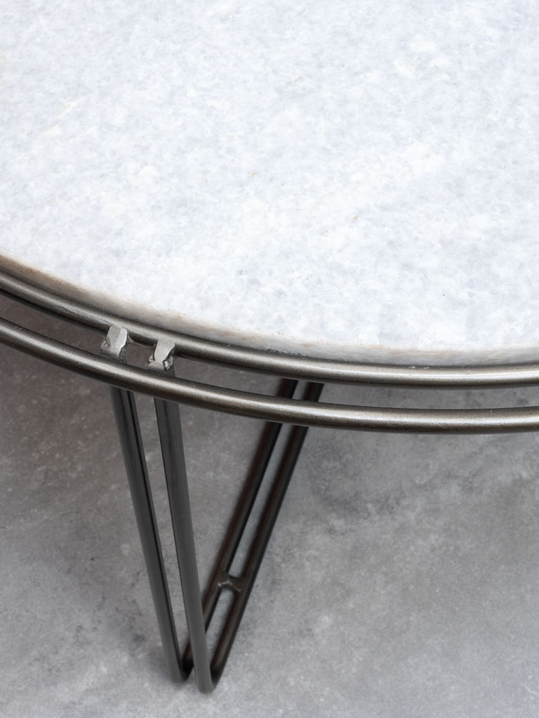 Table basse marbre blanc Prisac - 5