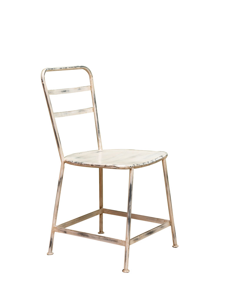 Iron chair white patina Albane - 2