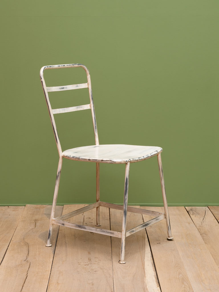 Iron chair white patina Albane - 1