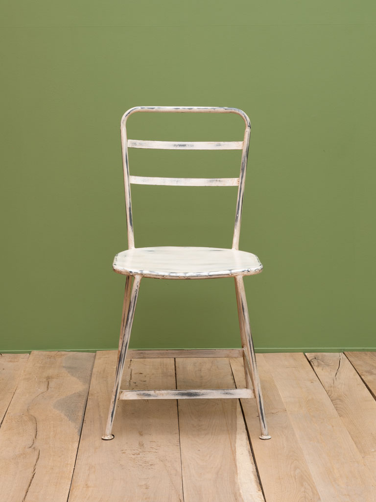 Iron chair white patina Albane - 3