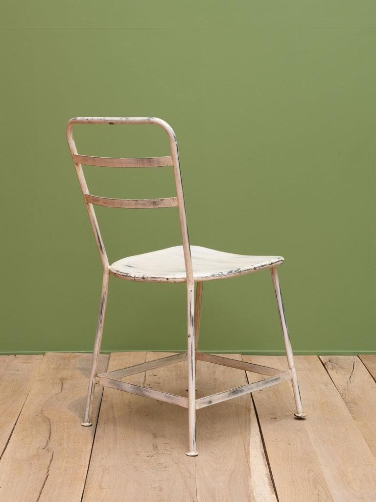Iron chair white patina Albane - 4