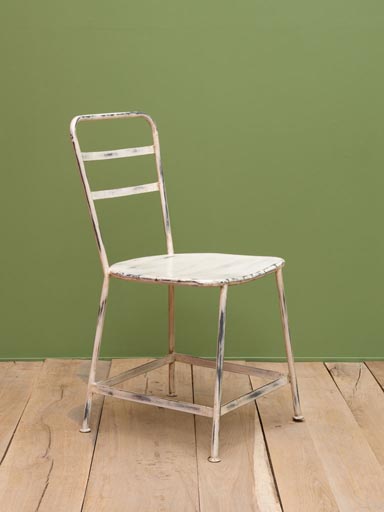 Iron chair white patina Albane
