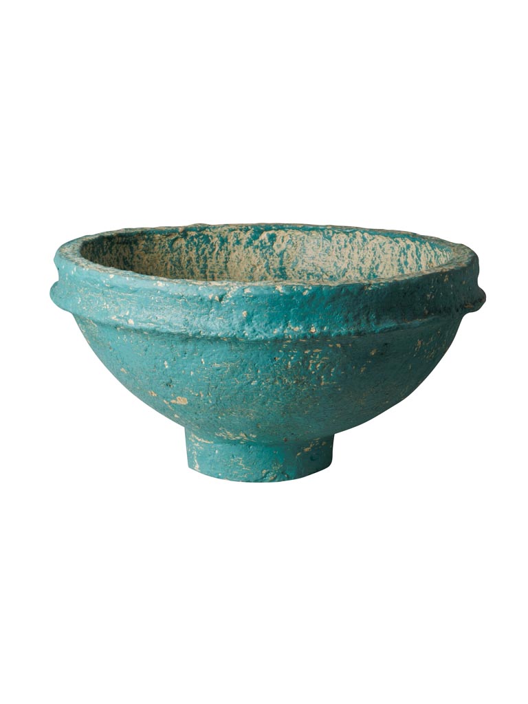 Plat rond papier mâché vert - 2