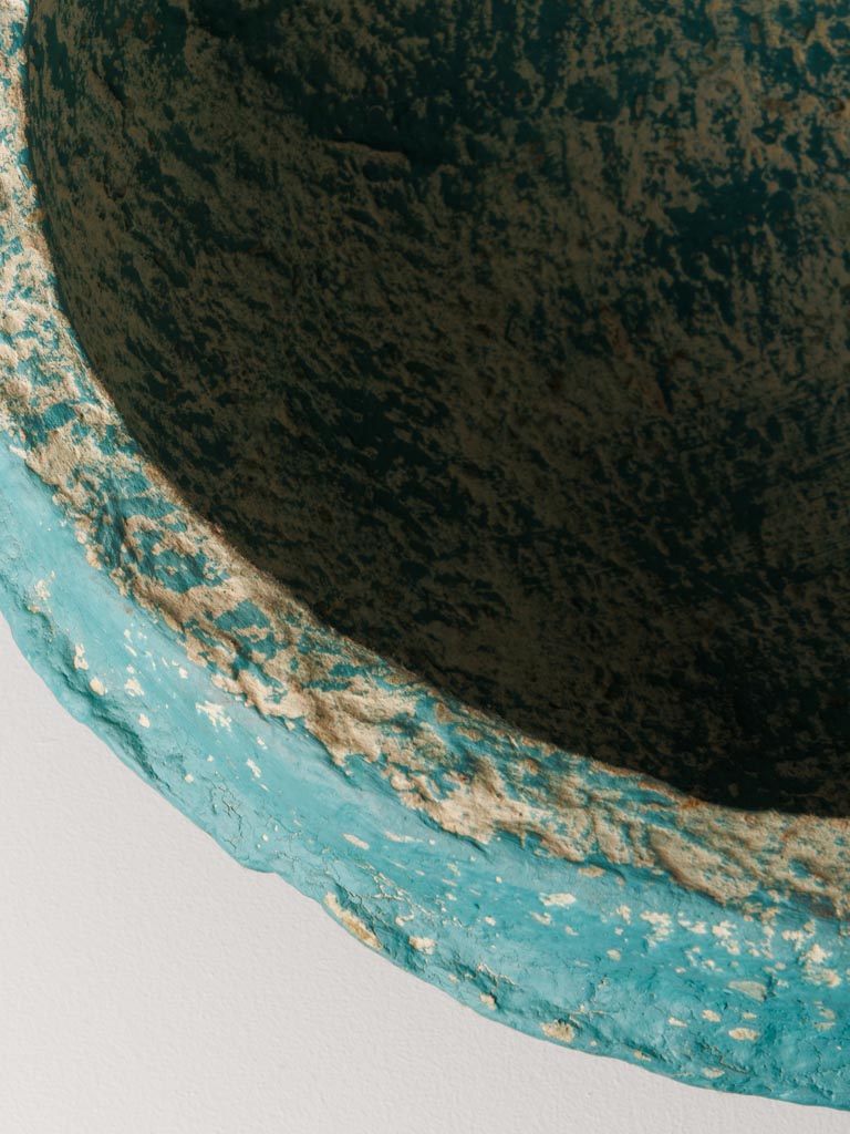 Plat rond papier mâché vert - 4