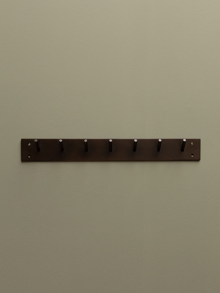 Black wall coat rack tube hooks - 1