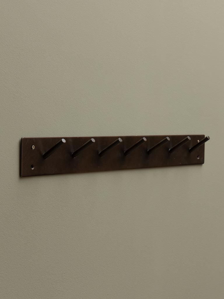 Black wall coat rack tube hooks - 3