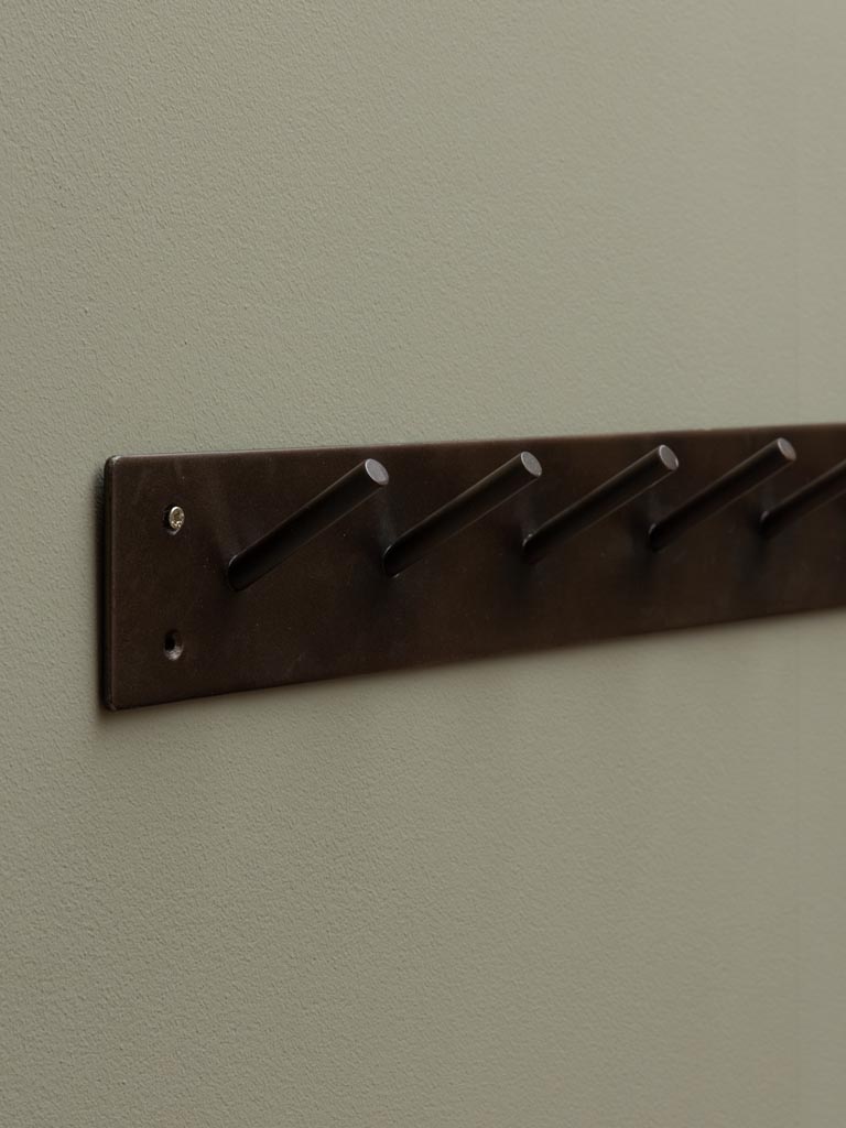 Black wall coat rack tube hooks - 5