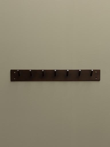 Black wall coat rack tube hooks