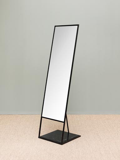 Standing mirror black marble base