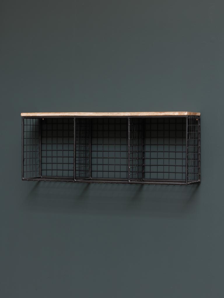 Wall shelf with 3 mesh baskets - 3