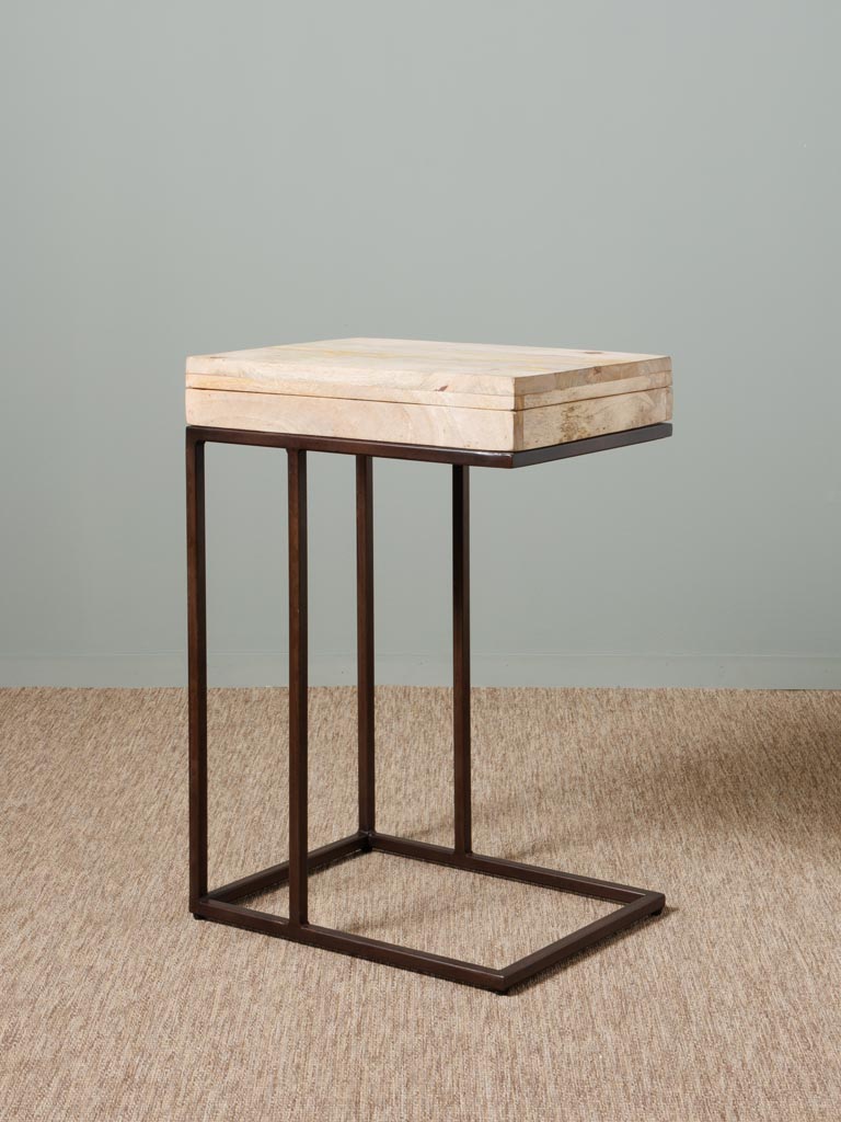 Openable top side table Recta - 1