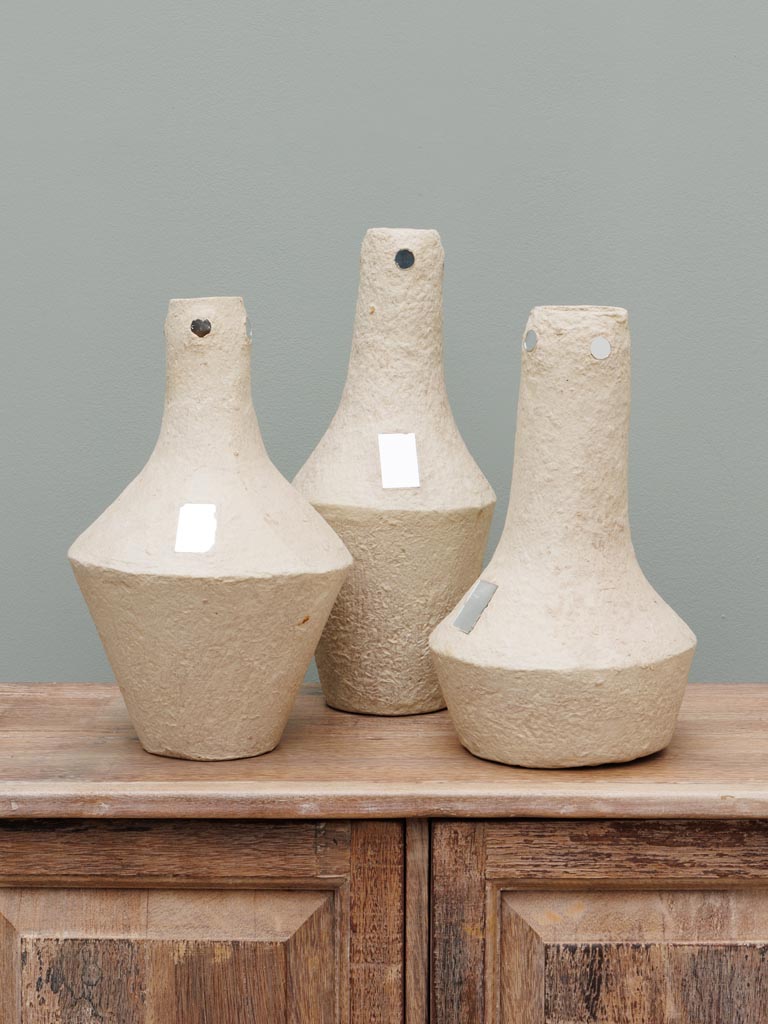 S/3 paper mached vases Trouvaille - 5
