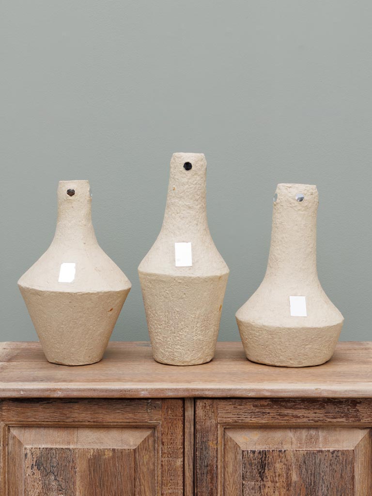 S/3 paper mached vases Trouvaille - 4
